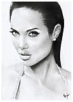 angelina jolie, pencil portrait